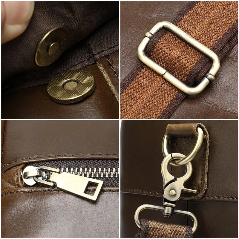 sac de voyage en cuir véritable détails bandoulière fermeture éclaire et bouton de fermeture