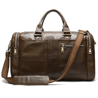 sac de voyage en cuir véritable vue de face 