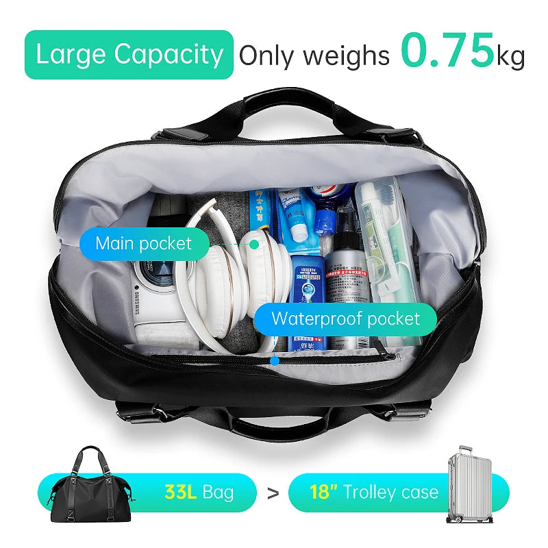 sac de voyage polochon capacité 33L