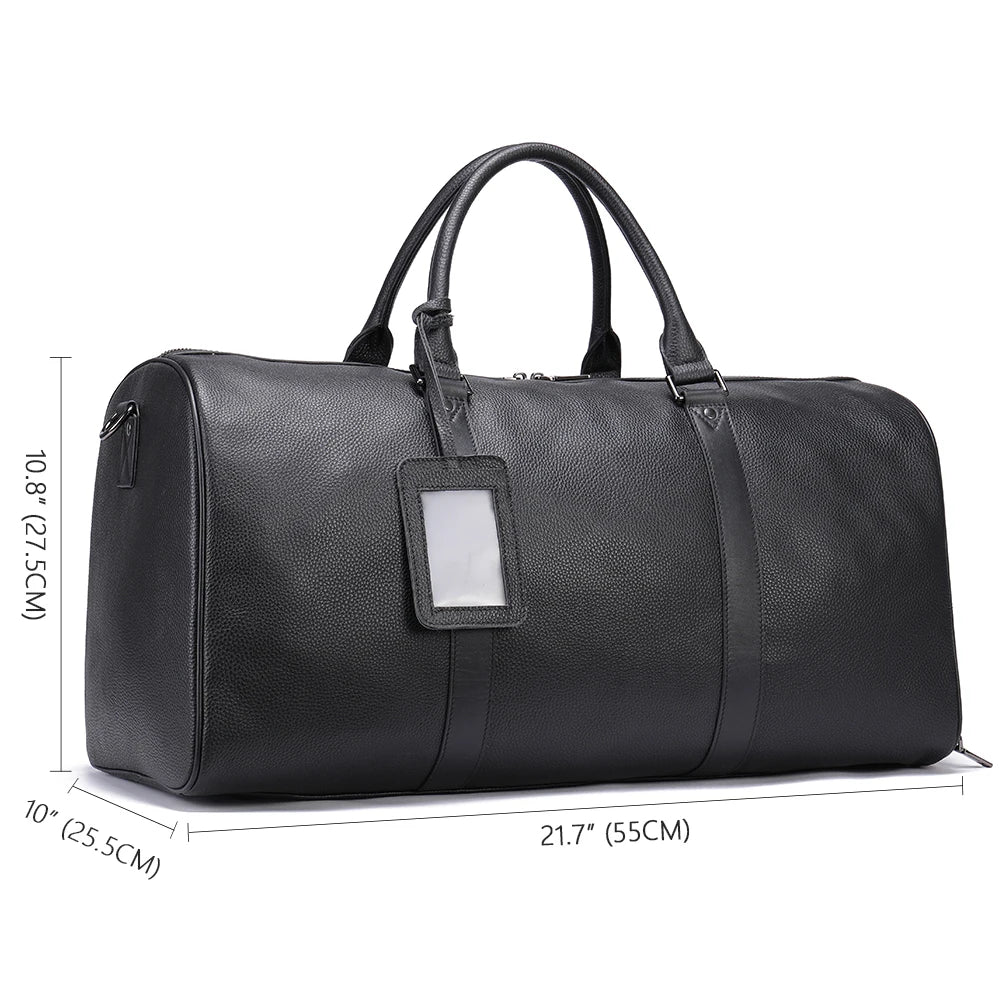 dimensions sac en cuir noir avec rangement chaussures 47X20X52 cm